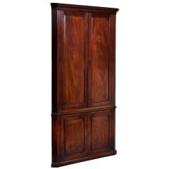 Antique An 18th Century Mahogany Irish Corner Cupboard
