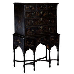 An English William and Mary Period Japanned Cabinet