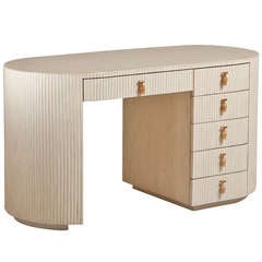 Vintage A Tessellated Bone Veneered Deco Style Vanity Table 1960s