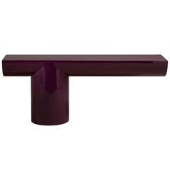 A Purple Lacquered Cantilevered Console Table 1970s