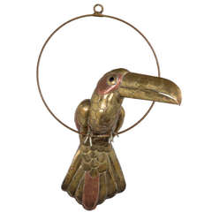 A Brass and Copper Toucan by Sergio Bustamante 1960s