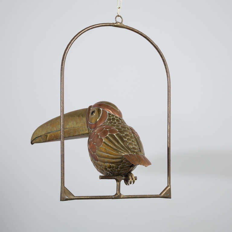 A Brass and Copper Toucan by Sergio Bustamante 1960s In Good Condition In London, GB