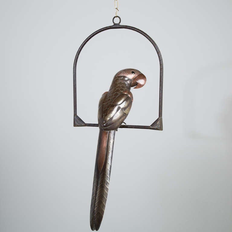 Mexican A Tarnished Long Tail Parrot by Sergio Bustamante 1960s