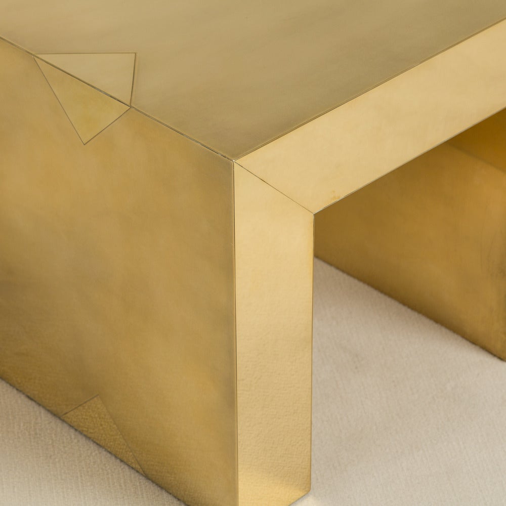 British Pair of Brass Wrapped Side Tables by Talisman Bespoke For Sale