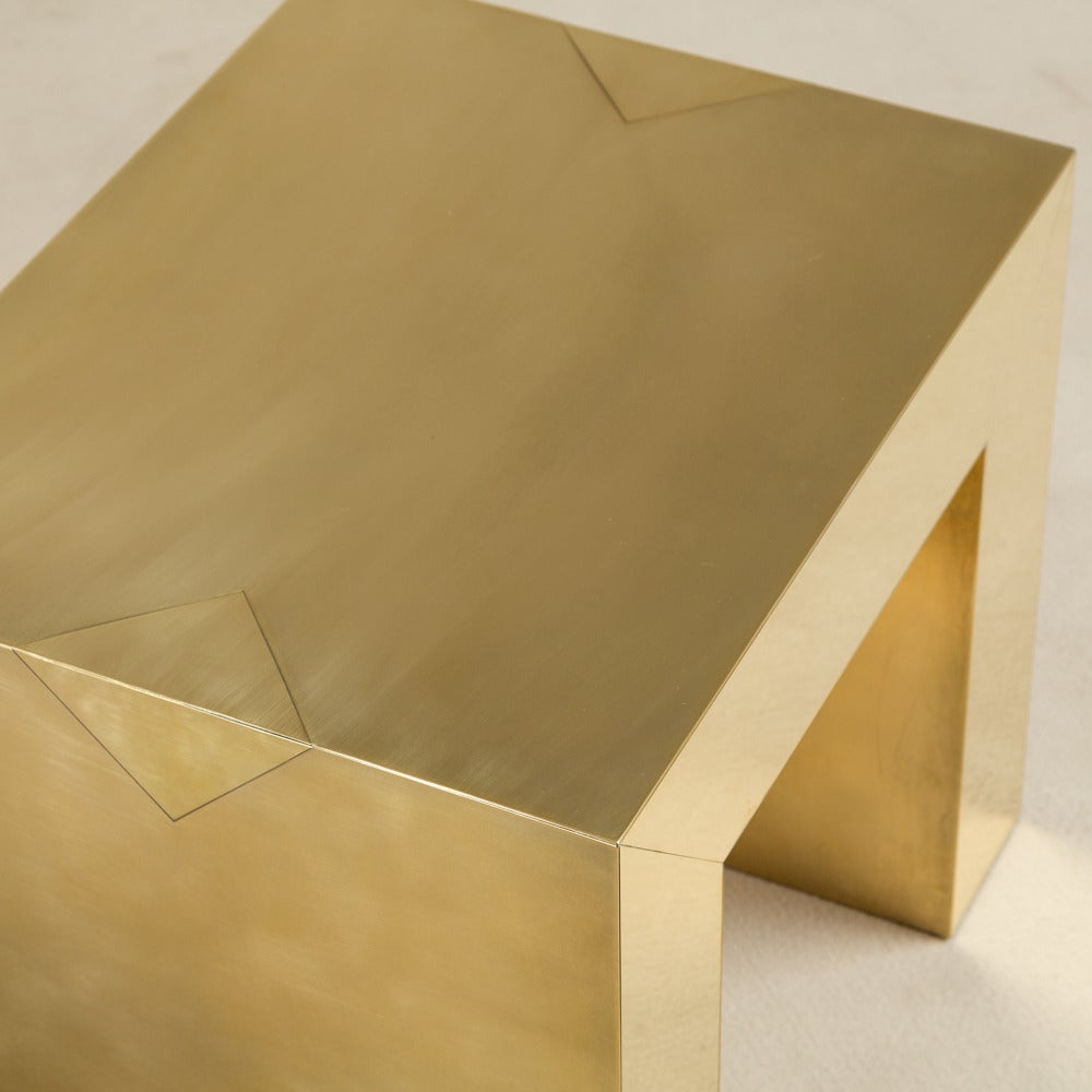 Polished Pair of Brass Wrapped Side Tables by Talisman Bespoke For Sale