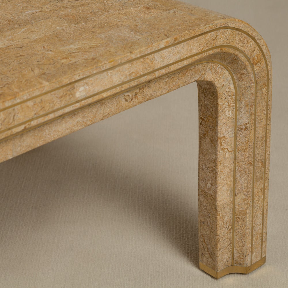 American Maitland-Smith Waterfall Tessellated Stone Coffee Table, 1970s For Sale