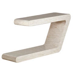A Ron Seff Designed Cantilevered Horn Veneered Console Table