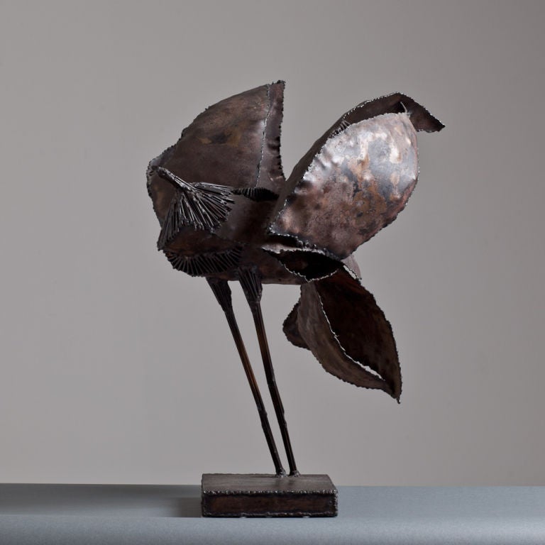 American Brutalist Abstract Bird Table Sculpture Attributed to Curtis Jere, Late 1960s For Sale