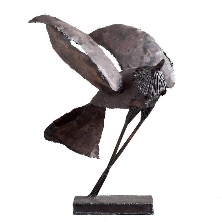 Brutalist Abstract Bird Table Sculpture Attributed to Curtis Jere, Late 1960s For Sale