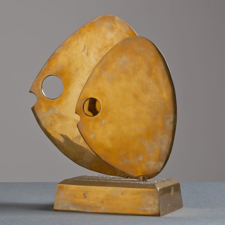 A Bronze Angel Fish Sculpture