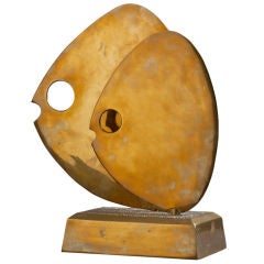 A Bronze Angel Fish Sculpture