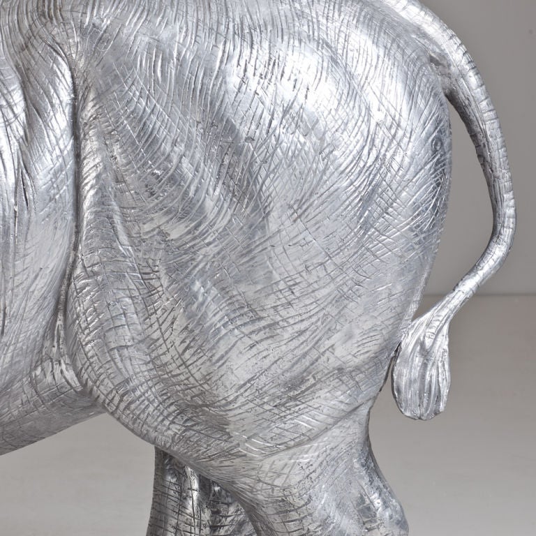 A Cast Aluminium Sculpture of a Rhinoceros by Christian Maas 2