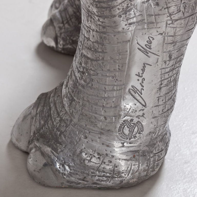 A Cast Aluminium Sculpture of a Rhinoceros by Christian Maas 3