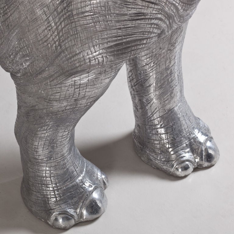 A Cast Aluminium Sculpture of a Rhinoceros by Christian Maas 4