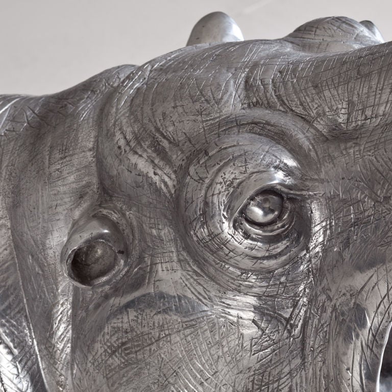 A Cast Aluminium Sculpture of a Hippopotamus By Christian Maas 2