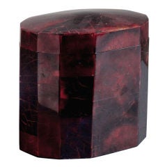 A 1980s Crackled Red Dyed Tortoiseshell Veneered Box