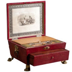 A Large English 19th Century Leather Box