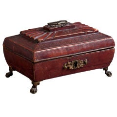 A Medium English 19th Century Leather Box