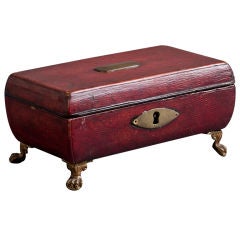 A Small 19th Century English Leather Box