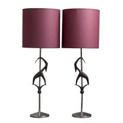 A Pair of Brass Table Lamps designed by Rembrandt
