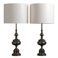 A Heavy Pair of 1950s Stiffel Designed Neoclassical Lamps