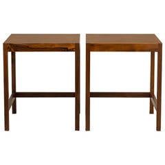 Tall Pair of Arne Vodder Danish Rosewood Side Tables, 1950s