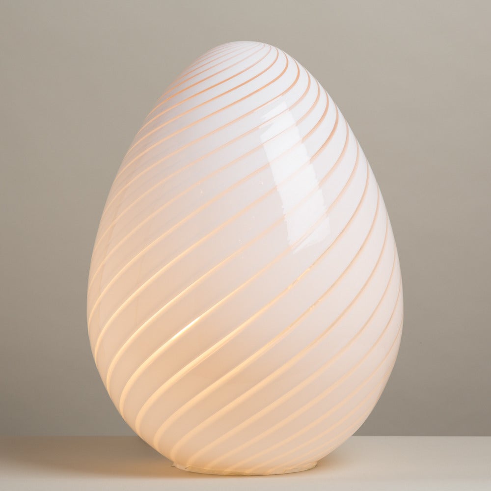 A Large Murano Egg Shaped Glass Lamp attributed to Vistosi 1960s
