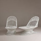 Vintage A Pair of Spun Aluminium Chaise Longue