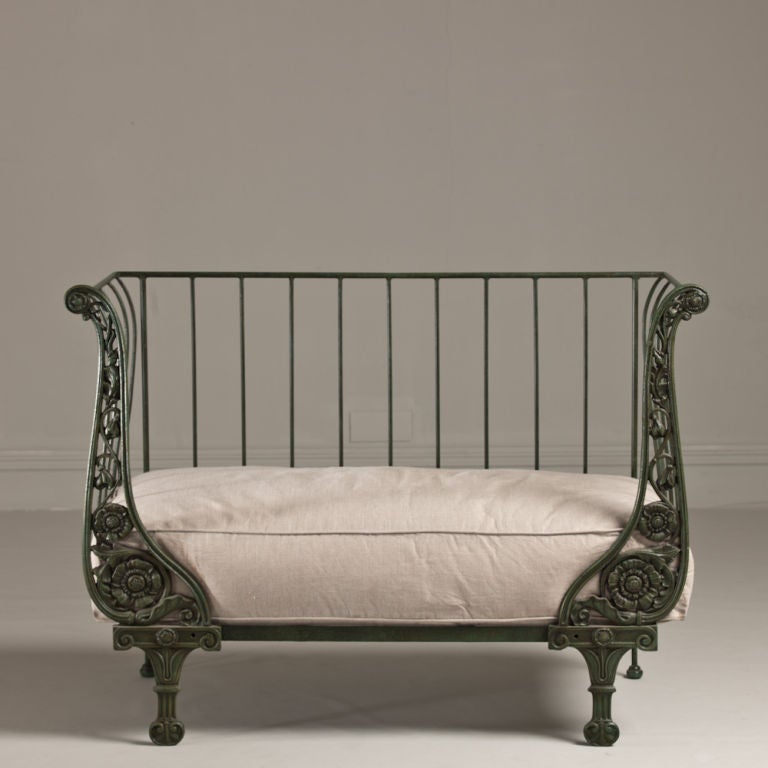 A Converted 19th Century French Cast Iron Dog Bed 1