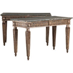 A Truly Stunning Pair of Italian Silver Gilt Console Tables