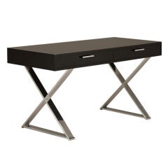 A Black Lacquered 1960s Desk designed by John Stuart New York
