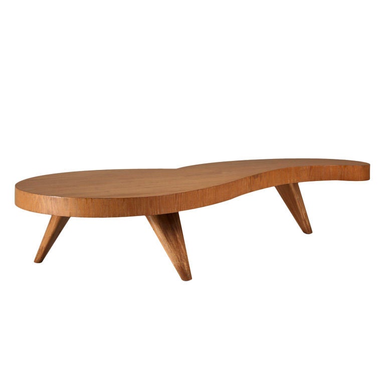 A Large 1950s Biomorphic Wooden Coffee Table