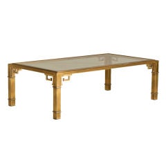 A Brass Mastercraft Square Coffee Table