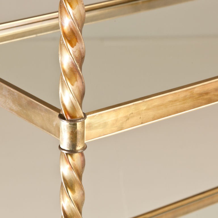 A Mastercraft Brass Framed Etagere with Glass Shelves 2