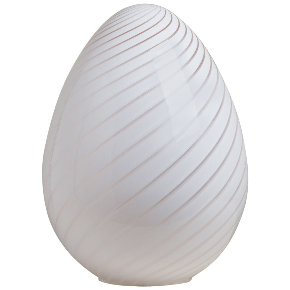 Large Egg Shaped Murano Glass Sculptural Lamp, 1960s