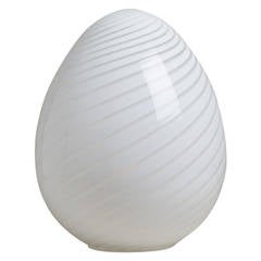 Italian Vistosi Attributed Murano Glass, Egg Shaped Lamp, 1960s