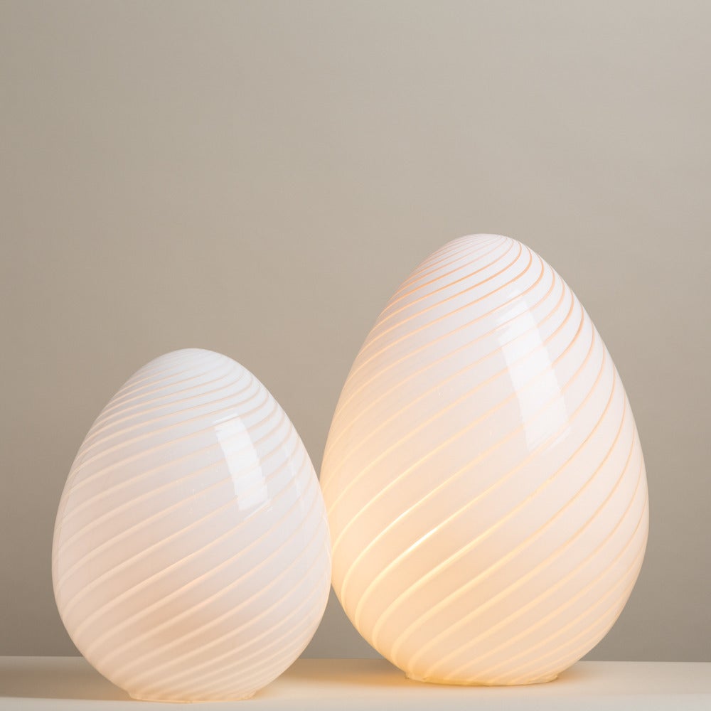 Italian Vistosi Attributed Murano Glass, Egg Shaped Lamp, 1960s at 1stDibs