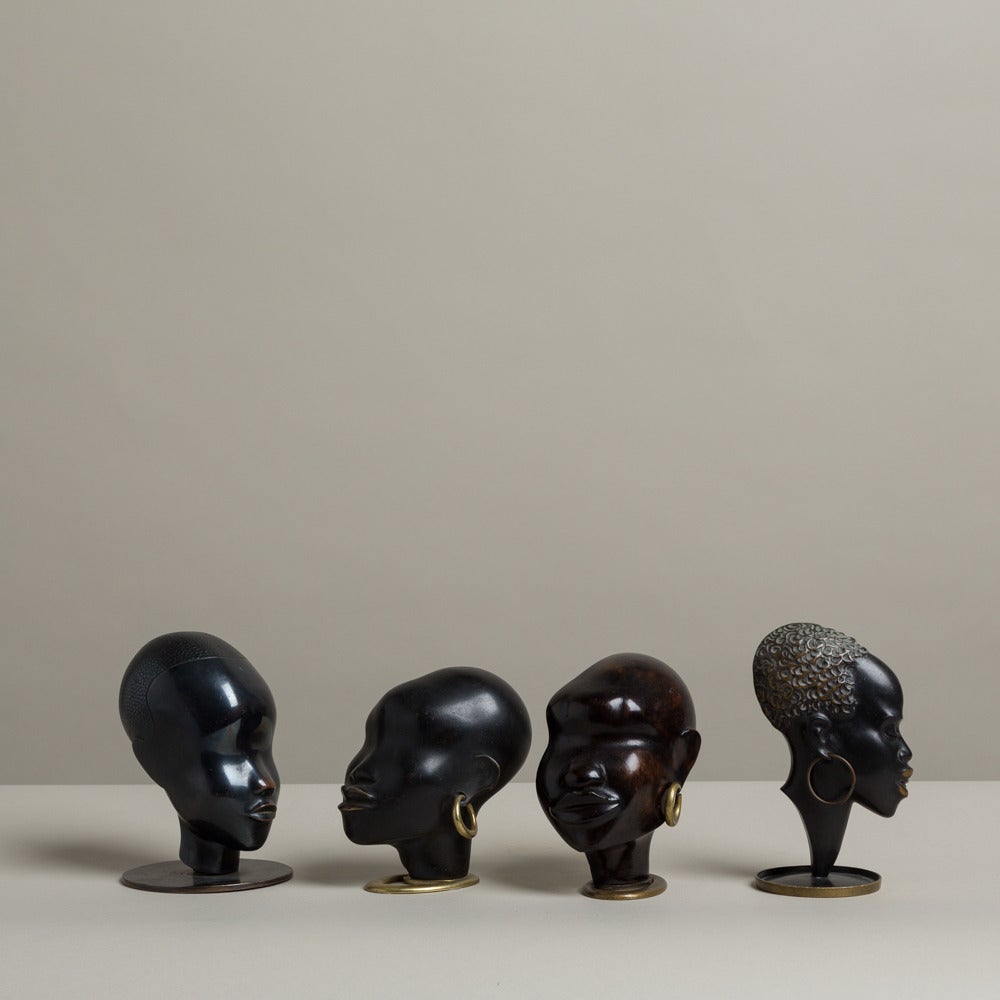 Austrian Bronze African Head by Richard Rohac Stamped