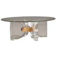 A Heavy 1970s Lucite Coffee Table