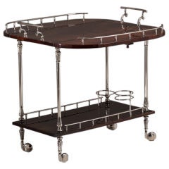 An Italian Lacquered Goat Skin 1960s Aldo Tura Bar Cart