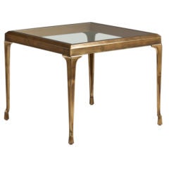A Brass Side Table with Cloven Hoof Feet