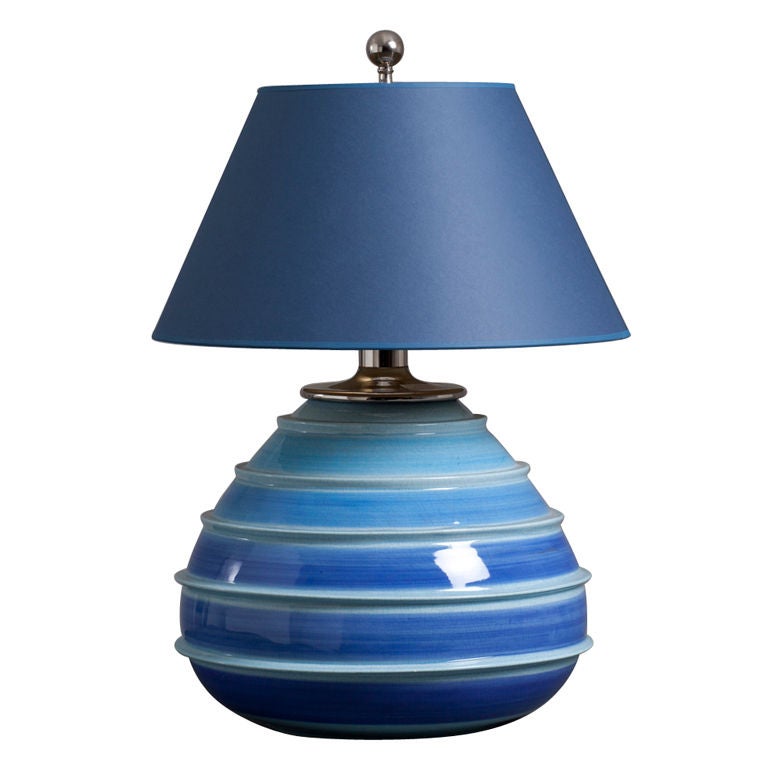 Single 1960s Italian Glazed Ceramic Table Lamp For Sale