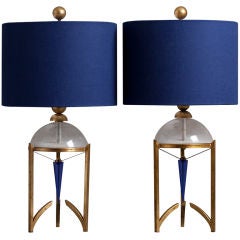 A Pair of Van Teal Lamps with Gold Leaf Detail