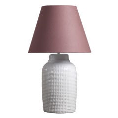 A Large Single 1960s Moulded White Ceramic Lamp