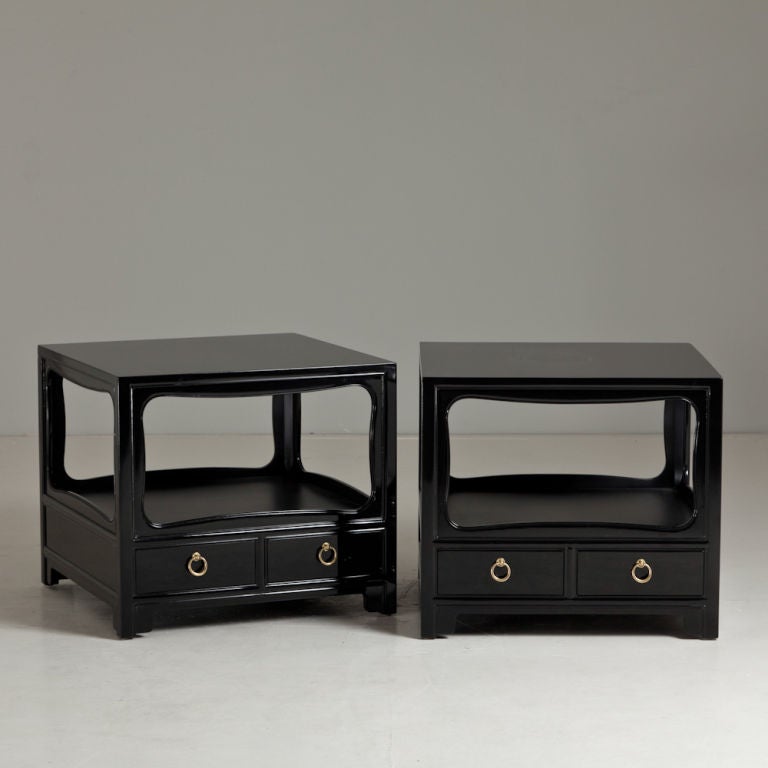 A Large Pair of 1950s Square Baker designed Side Tables