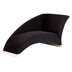 1980s Black Upholstered Chaise Longue