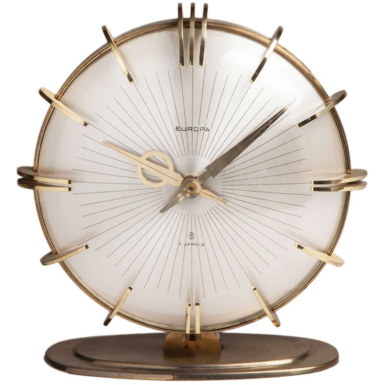 An Art Deco Style Mantle Clock by Europa Jewels 1960s at 1stDibs