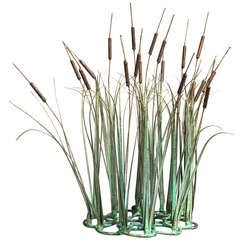 A Superb Metal Bullrushes Table Sculpture by Max Howard