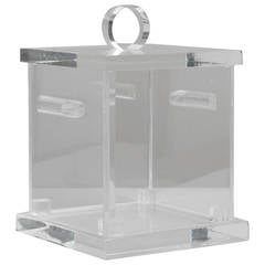 Large Lucite Ice Bucket with Removable Lid, 1970s 10