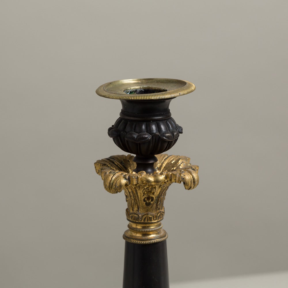 Pair of French Empire Candlesticks, circa 1830 In Good Condition In London, GB
